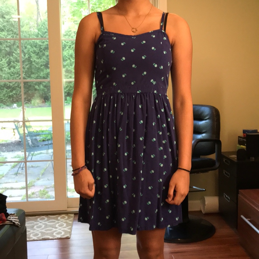 Navy floral dress